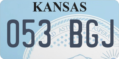 KS license plate 053BGJ