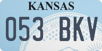 KS license plate 053BKV