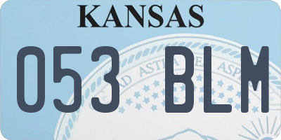 KS license plate 053BLM