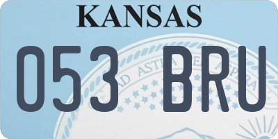KS license plate 053BRU