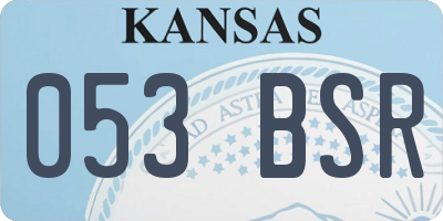KS license plate 053BSR