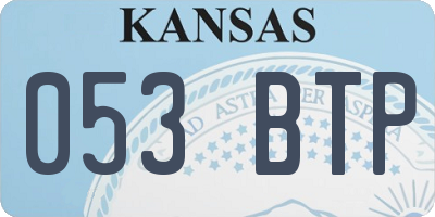 KS license plate 053BTP