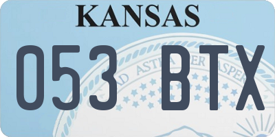 KS license plate 053BTX