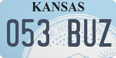 KS license plate 053BUZ