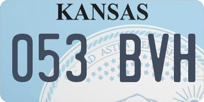 KS license plate 053BVH