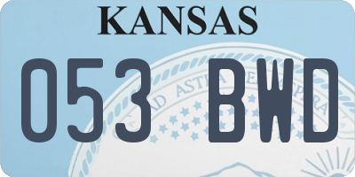 KS license plate 053BWD