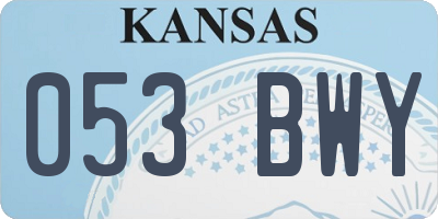 KS license plate 053BWY