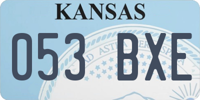 KS license plate 053BXE