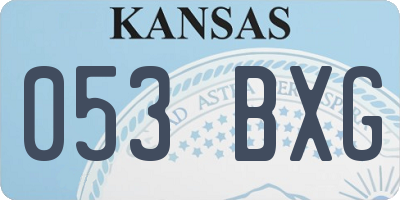 KS license plate 053BXG