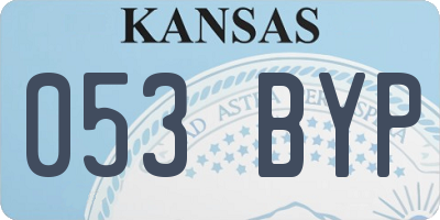 KS license plate 053BYP