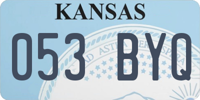KS license plate 053BYQ