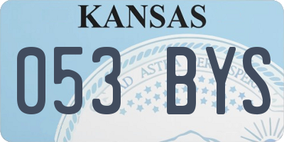 KS license plate 053BYS