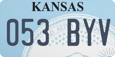 KS license plate 053BYV