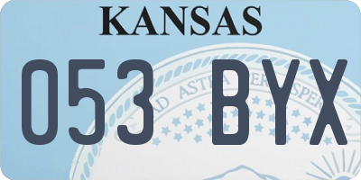KS license plate 053BYX