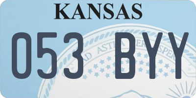 KS license plate 053BYY