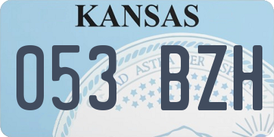 KS license plate 053BZH