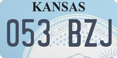KS license plate 053BZJ