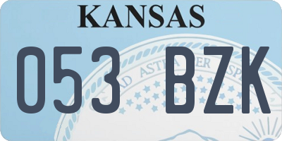 KS license plate 053BZK