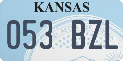 KS license plate 053BZL