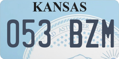 KS license plate 053BZM