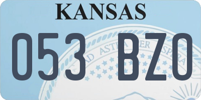 KS license plate 053BZO