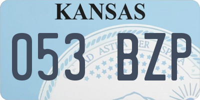 KS license plate 053BZP