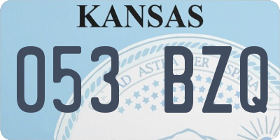 KS license plate 053BZQ