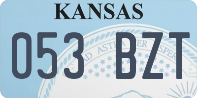 KS license plate 053BZT