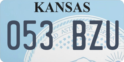 KS license plate 053BZU