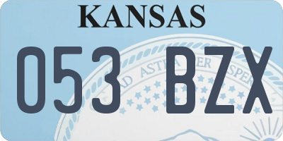 KS license plate 053BZX
