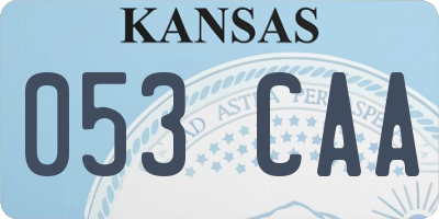 KS license plate 053CAA