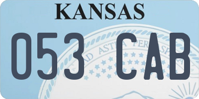 KS license plate 053CAB