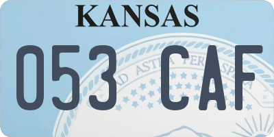 KS license plate 053CAF
