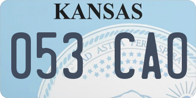 KS license plate 053CAO