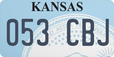 KS license plate 053CBJ