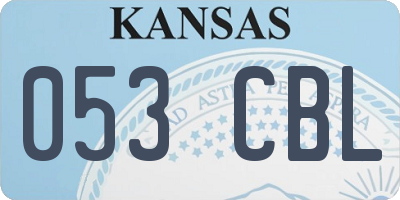 KS license plate 053CBL