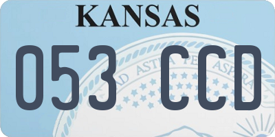 KS license plate 053CCD
