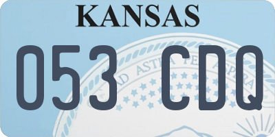 KS license plate 053CDQ