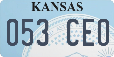 KS license plate 053CEO