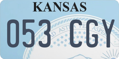 KS license plate 053CGY