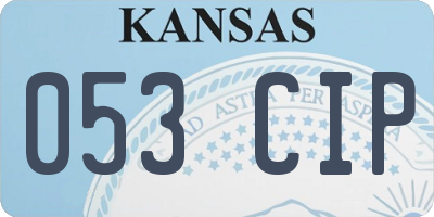 KS license plate 053CIP