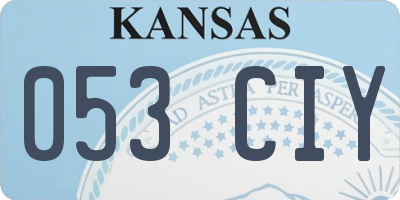 KS license plate 053CIY