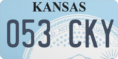 KS license plate 053CKY