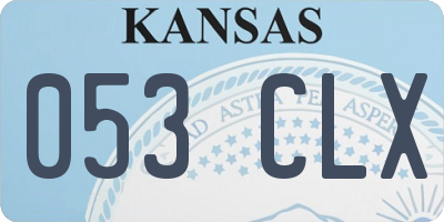 KS license plate 053CLX