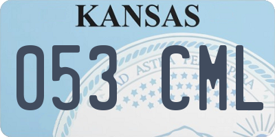 KS license plate 053CML