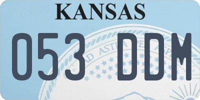 KS license plate 053DDM