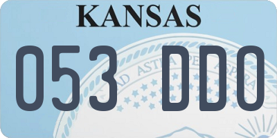 KS license plate 053DDO