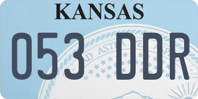 KS license plate 053DDR