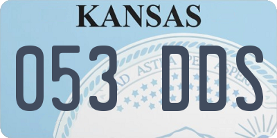 KS license plate 053DDS