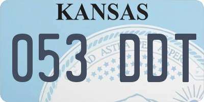 KS license plate 053DDT